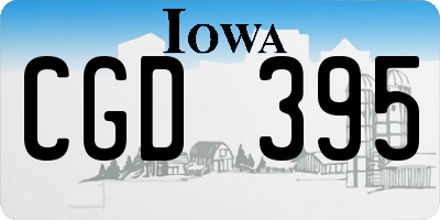 IA license plate CGD395