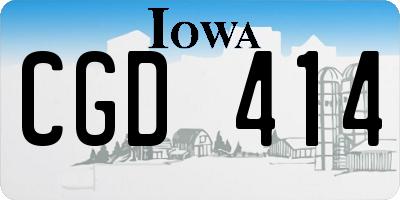 IA license plate CGD414
