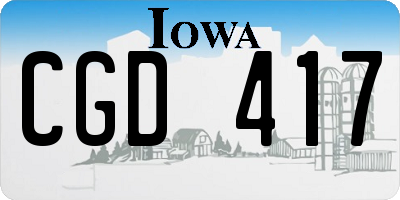 IA license plate CGD417