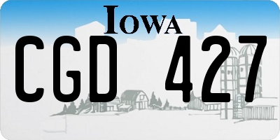 IA license plate CGD427