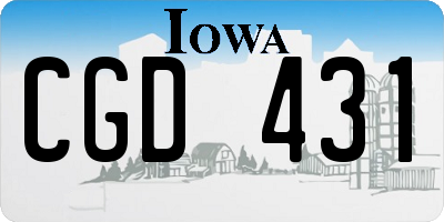 IA license plate CGD431