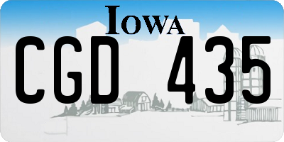 IA license plate CGD435