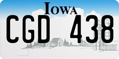 IA license plate CGD438