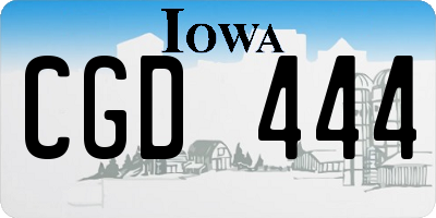 IA license plate CGD444