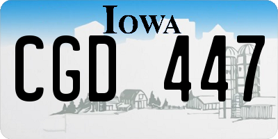 IA license plate CGD447