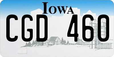 IA license plate CGD460