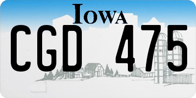 IA license plate CGD475