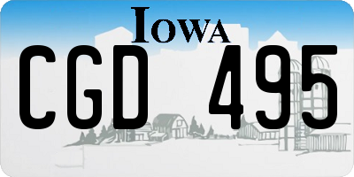 IA license plate CGD495