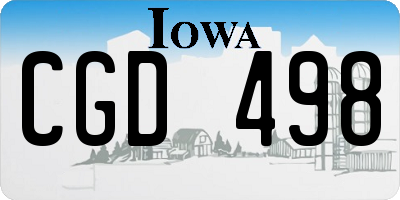 IA license plate CGD498