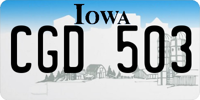 IA license plate CGD503