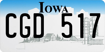 IA license plate CGD517