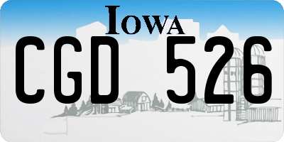 IA license plate CGD526
