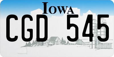 IA license plate CGD545