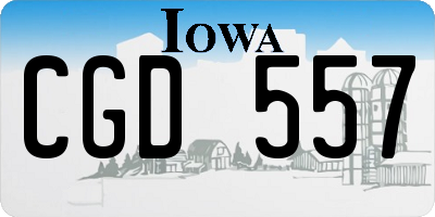 IA license plate CGD557