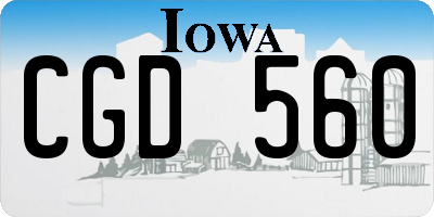 IA license plate CGD560