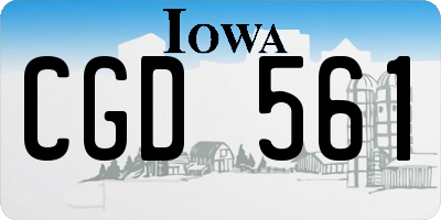 IA license plate CGD561