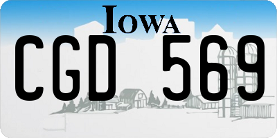IA license plate CGD569