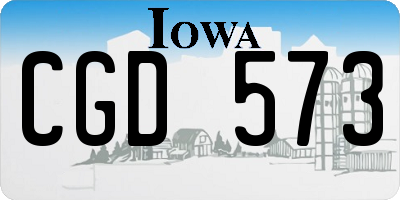 IA license plate CGD573