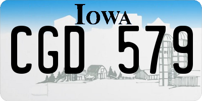 IA license plate CGD579