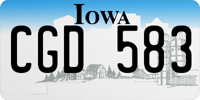 IA license plate CGD583