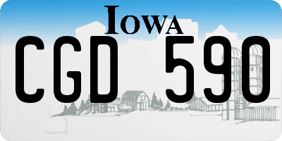 IA license plate CGD590