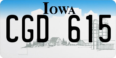 IA license plate CGD615