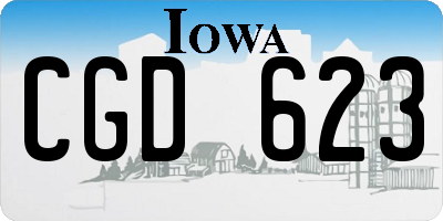IA license plate CGD623