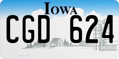 IA license plate CGD624