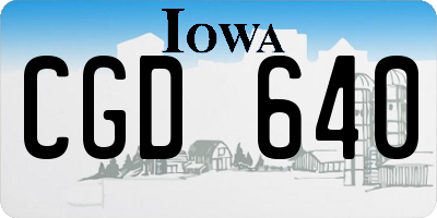 IA license plate CGD640