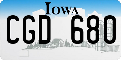 IA license plate CGD680