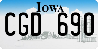 IA license plate CGD690
