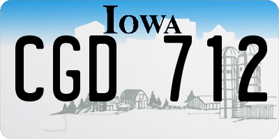 IA license plate CGD712