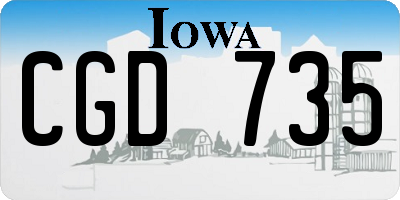 IA license plate CGD735
