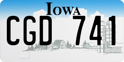IA license plate CGD741