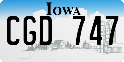 IA license plate CGD747