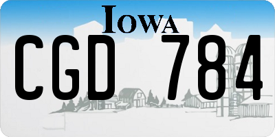 IA license plate CGD784