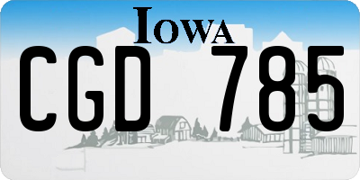 IA license plate CGD785