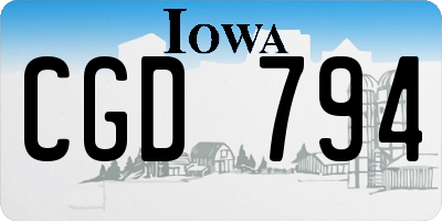 IA license plate CGD794