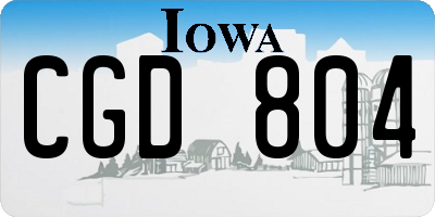IA license plate CGD804