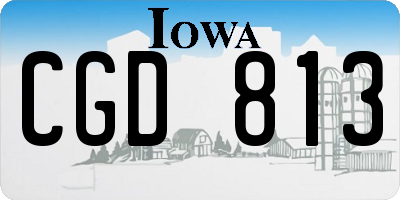 IA license plate CGD813
