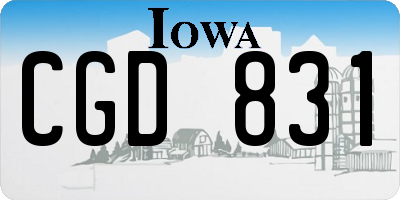 IA license plate CGD831