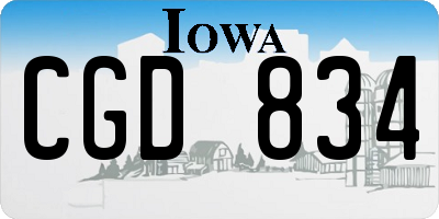 IA license plate CGD834