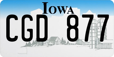 IA license plate CGD877