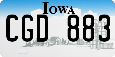 IA license plate CGD883