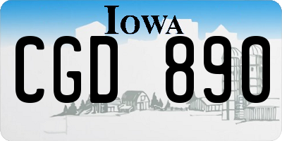 IA license plate CGD890