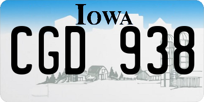 IA license plate CGD938
