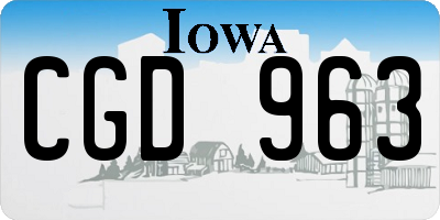 IA license plate CGD963