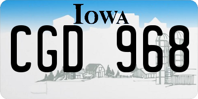 IA license plate CGD968