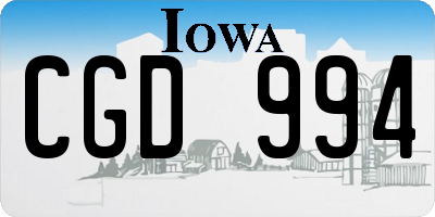 IA license plate CGD994