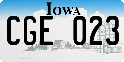 IA license plate CGE023